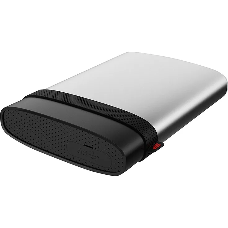 SILICON POWER Armor A85 - Festplatte - 2 TB - extern (tragbar) - 2.5 Zoll (6.4 cm) - USB 3.0 - 256-Bit-AES - Silber (SP020TBPHDA85S3S)
