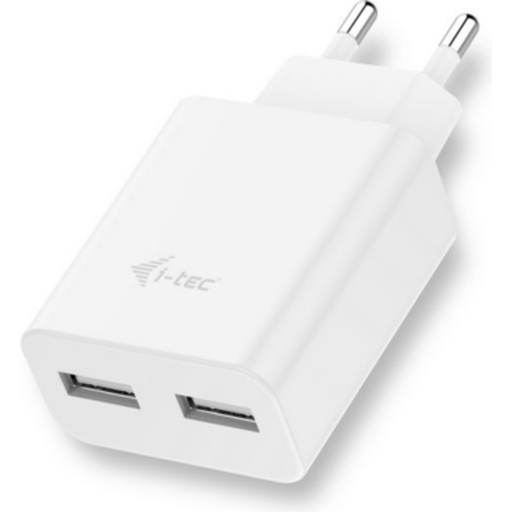 i-tec USB Power 2 Port Netzladegerät 2,4A weiß 110-240V CHARGER2A4W