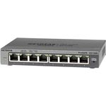 Netgear GS108E 8-Port Gigabit Ethernet LAN Switch Smart Managed Plus (robustes und lüfterloses Metallgehäuse, für Desktop mit ProSAFE-Lifetime-) schwarz