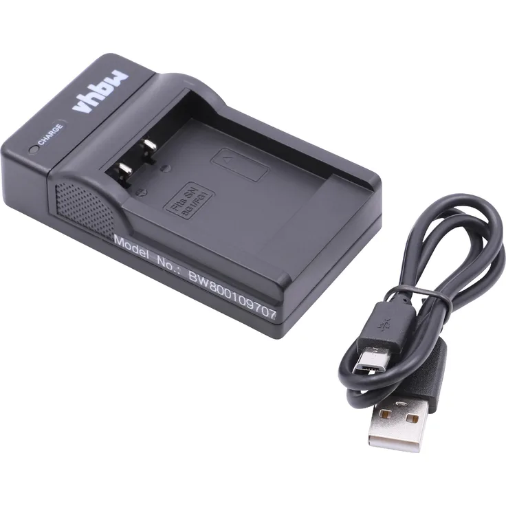 vhbw Micro USB Ladegerät Ladekabel für Kamera Sony Cybershot DSC-H20, DSC-H3, DSC-H50, DSC-H55, DSC-H7, DSC-H70, DSC-H9, DSC-H90, DSC-HX10, DSC-HX10V.