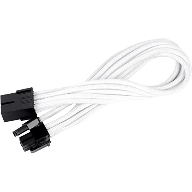 SilverStone SST-PP07-PCIW - Netzteil-Verlängerungskabel 25cm 8pin auf PCI-E 6+2pin, weiss – Bild 1