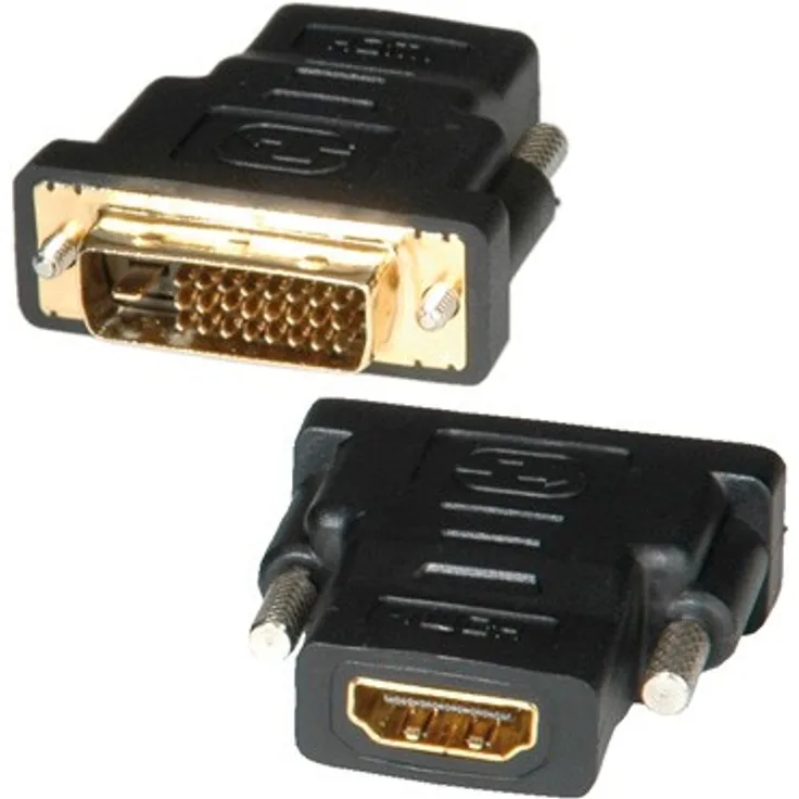 ROLINE Adapter HDMI-Buchse auf DVI-D-Stecker | Converter St - Bu | Gold-Kontakte | Dual-Link