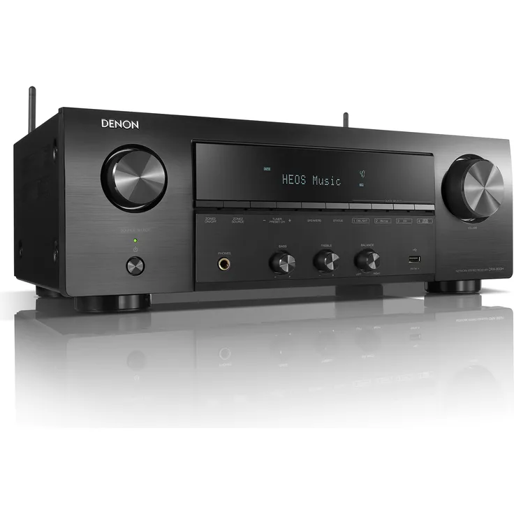 Denon DRA-800H Stereo Receiver und Verstärker, Alexa Kompatibel, HDMI, Bluetooth, WLAN, DAB+ Radio, Musikstreaming, AirPlay 2, HEOS Multiroom, schwarz