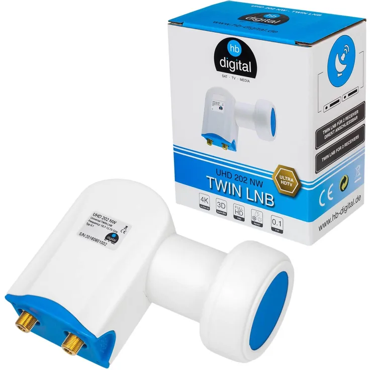 HB-Digital UHD 202 NW Twin LNB weiß/blau