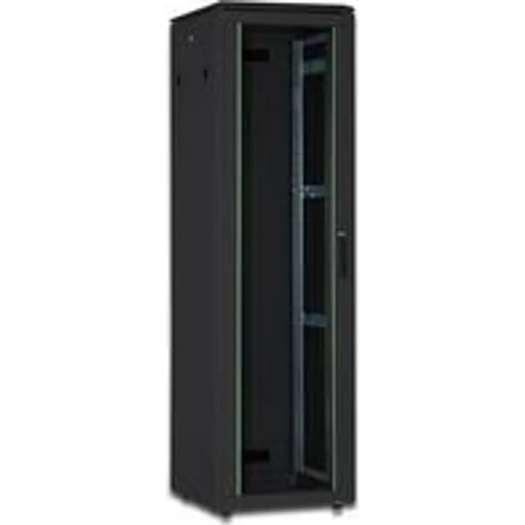 DIGITUS Netzwerk-Schrank 19-Zoll 22HE - 60x60 cm - Unique Serie - Traglast 800 kg - Nutztiefe 543 mm - Schwarz