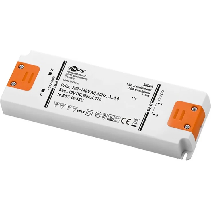 LED-Transformator 230V (AC) auf 12V (DC) für 1 bis 50 Watt LED-Lampen – Bild 1