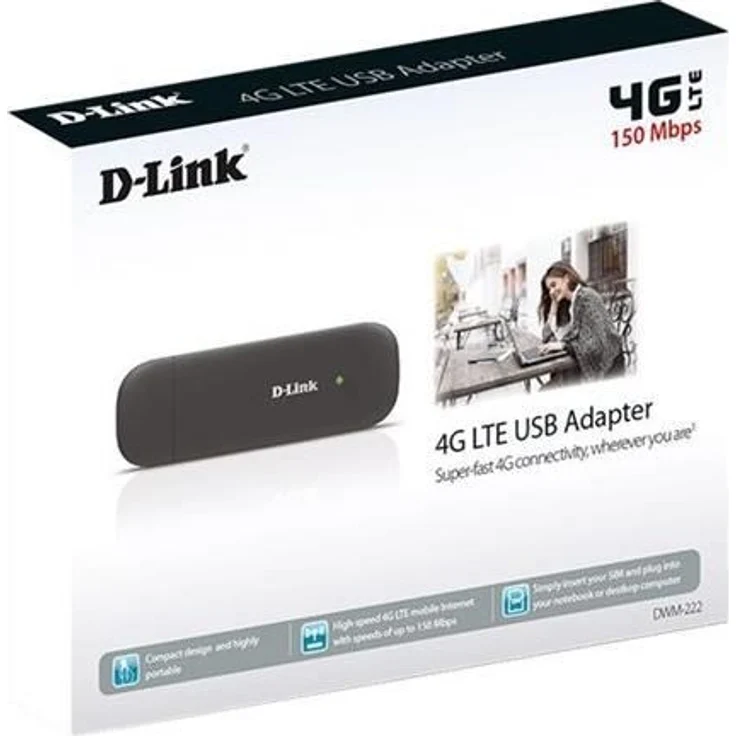 D-Link Dwm-222 Internet-Stick, USB-Anschluss, 4 Glte-3G, HSPA+, 150 Mbps Download und 50 Mbps Upload, schwarz-anthrazit – Bild 2