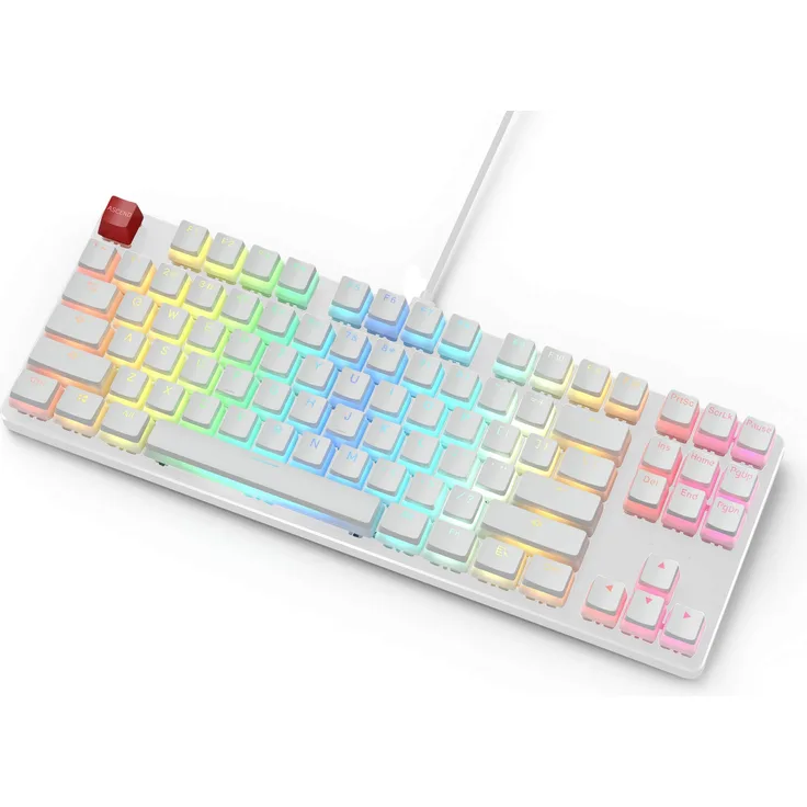 Glorious Aura Tastenkappen für mechanische Tastaturen PBT, Pudding, Double Shot, schwarz, Standard-Layout | 104 Tasten, TKL, kompakt kompatibel Aura (weiß)
