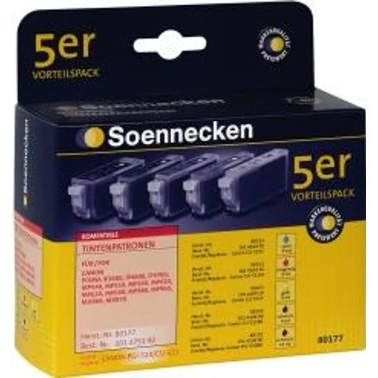 Soennecken Tintenpatrone 80177 wie Canon PGI520/CLI521 5 St./Pack. (80177)