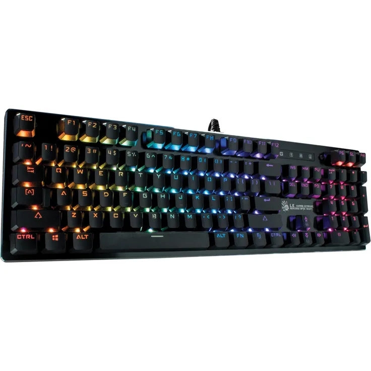 Bloody B820 Optical Mechanical Gaming Keyboard with Individually Backlit RGB LED Keys Wired, 104 Keys Standard, Red Switch - MX Red Equivalent for Windows PC Gamers and Laptop