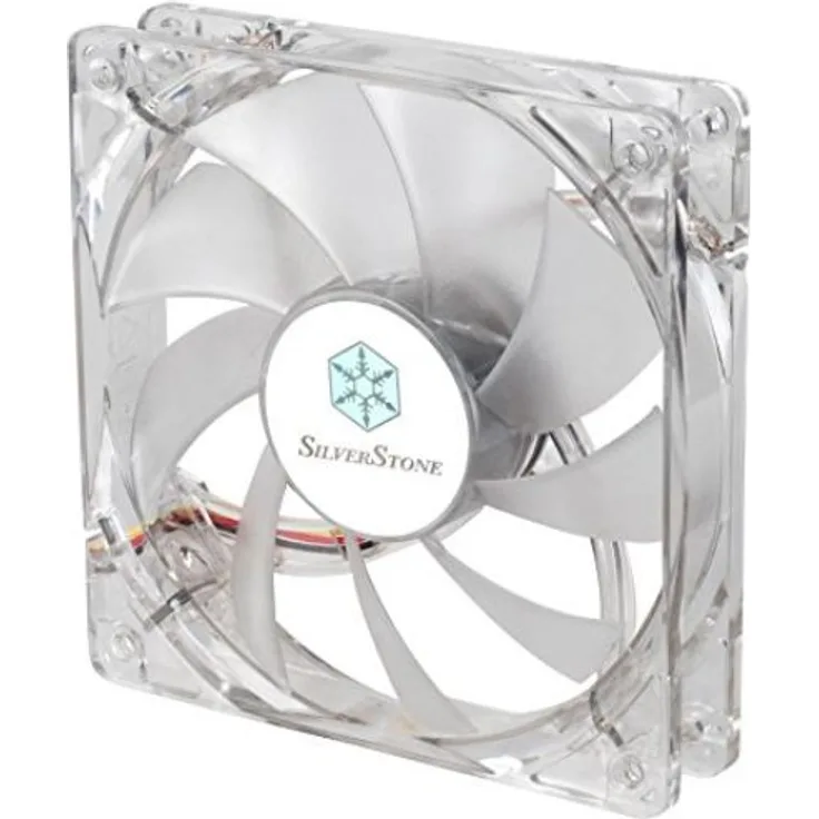 SilverStone SST-FN121-P-GL - FN Serie geräuscharmer 120 mm-Hochleistungs-Gehäuselüfter mit grünen LEDs, transparent