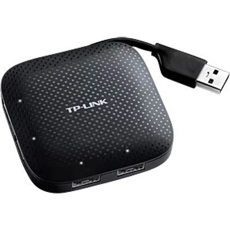 TP-Link UH400 4-Port-USB-3.0-Hub (bis zu 5 Gbit-s, 4 Steckplätze, Plug & Play, Hot Swapping, unterstützt Windows 10-8.1-8-7-Vista-XP, MacOS X und Linux) schwarz