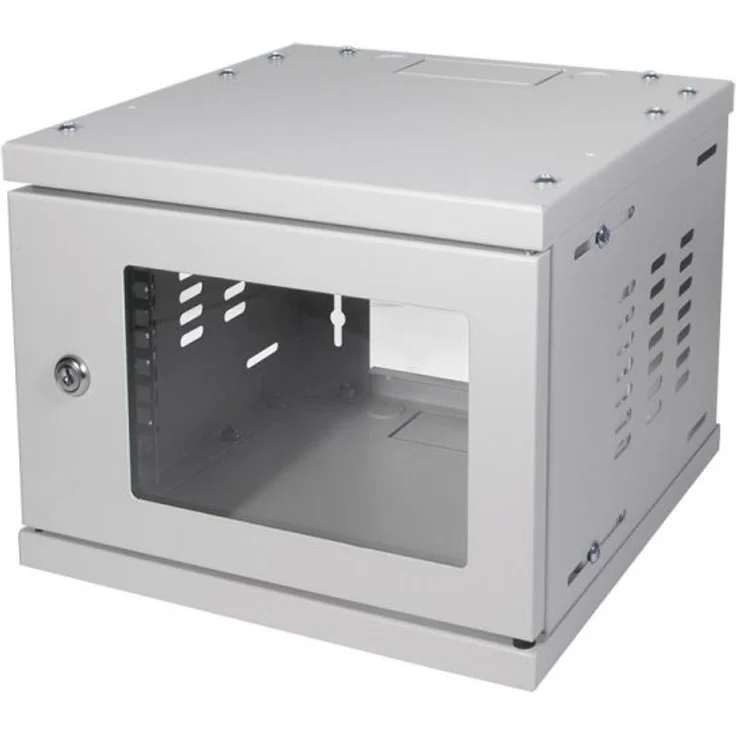 LogiLink Professional W06Z33G 10 Zoll Wandverteiler SoHo, montiert, 4 HE, lichtgrau