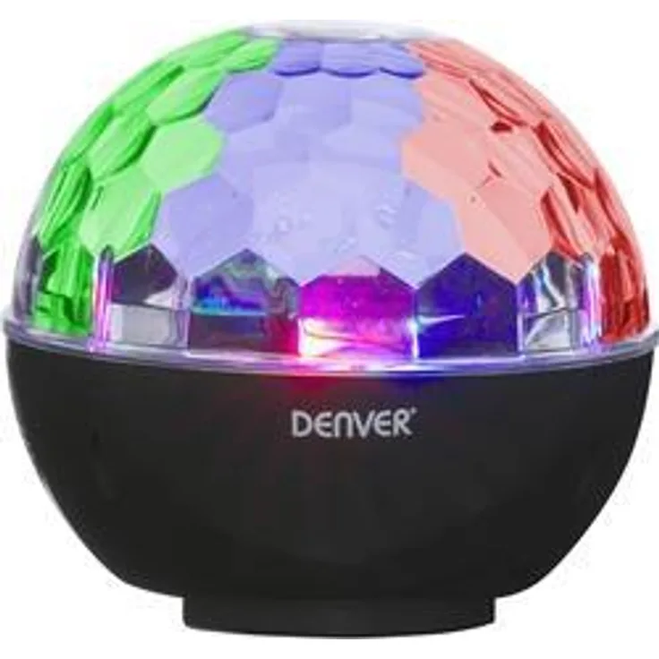Denver BTL-65 Bluetooth-Lautsprecher mit Disco-Lichteffekten und AUX-Eingang, Schwarz