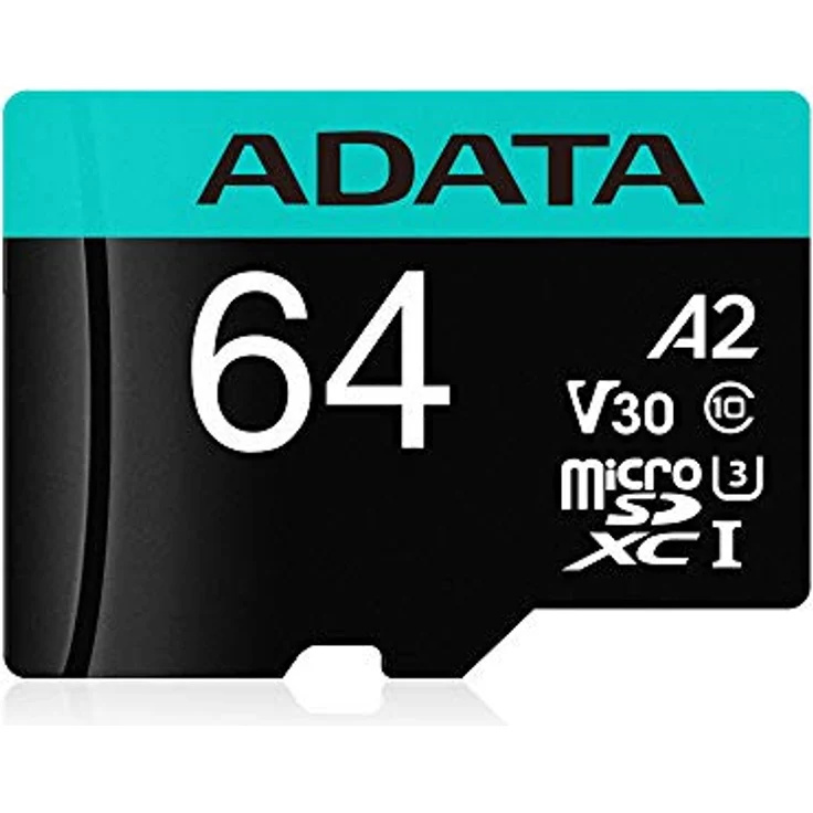 ADATA Premier Pro 64GB microSDXC-SDHC UHS-I U3 Class 10(V30S) Speicherkarte, schwarz – Bild 1