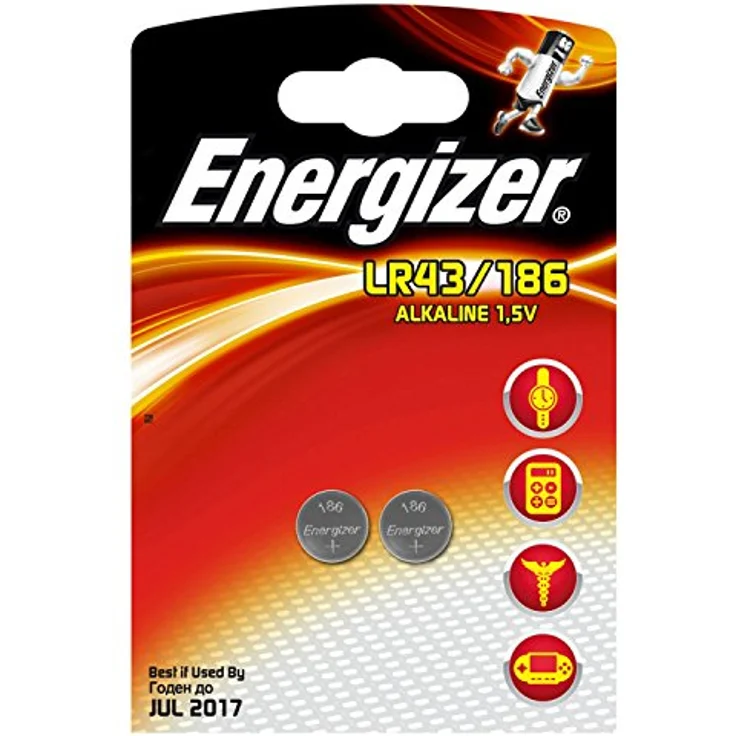 Energizer Spezialbatterie 186 (LR43 Alkali Mangan 1,5 Volt 2er-Packung) – Bild 1
