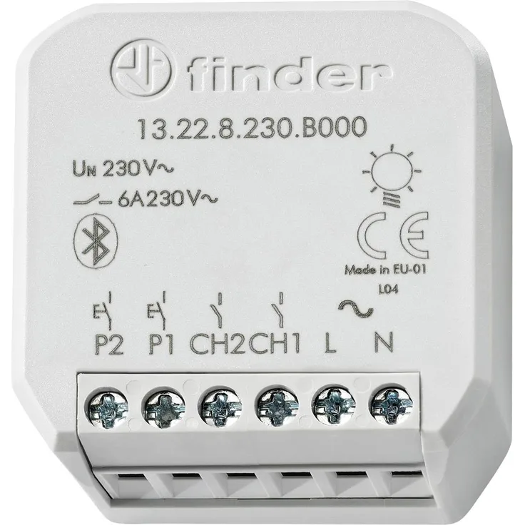 Finder Yesly 2-Kanal Funk-Schaltaktor 13.22.8.230.B000 Grau (13.22.8.230.B000)