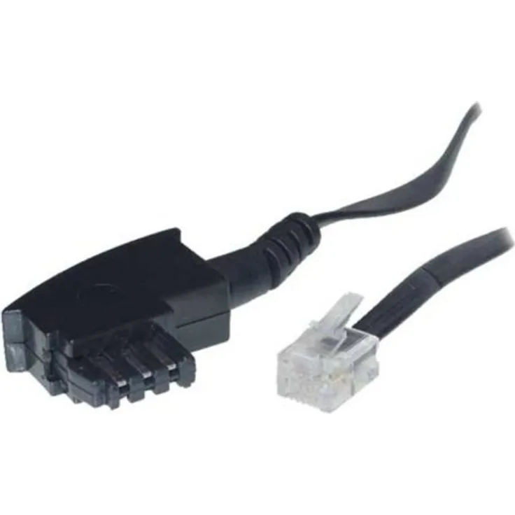S-Conn 6m TAE F - RJ11 - Telefonkabel (6 m, TAE F, RJ11, Schwarz, Male Connector-Male Connector, Schwarz)