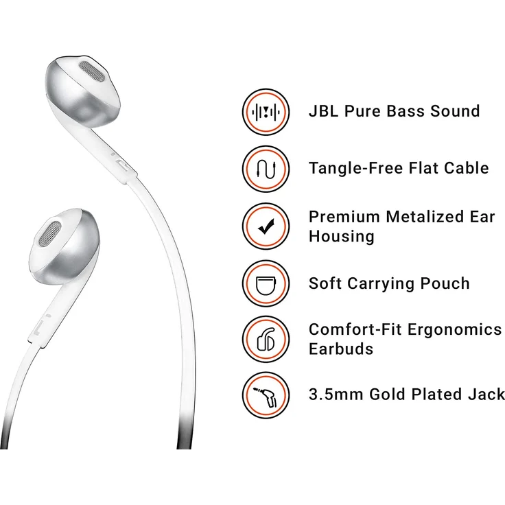 JBL Tune 205 In-Ear Kopfhörer mit Mikrofon, silber – Bild 2