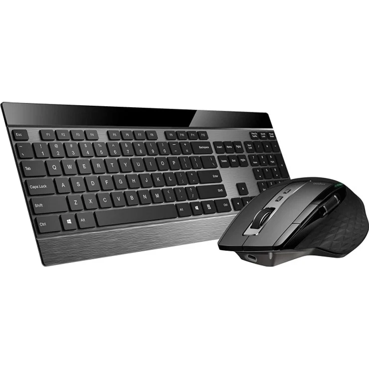 Rapoo 9900M - Tastatur-und-Maus-Set - kabellos - 2.4 GHz, Bluetooth 4.0, Bluetooth 3.0 - Deutsch QWERTZ - Schwarz (19347) – Bild 3