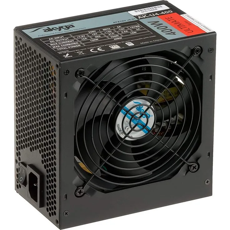 Akyga AK-U4-400 Netzteil 400W, 120mm leiser Lüfter, 80 Plus Bronze-Zertifiziert schwarz
