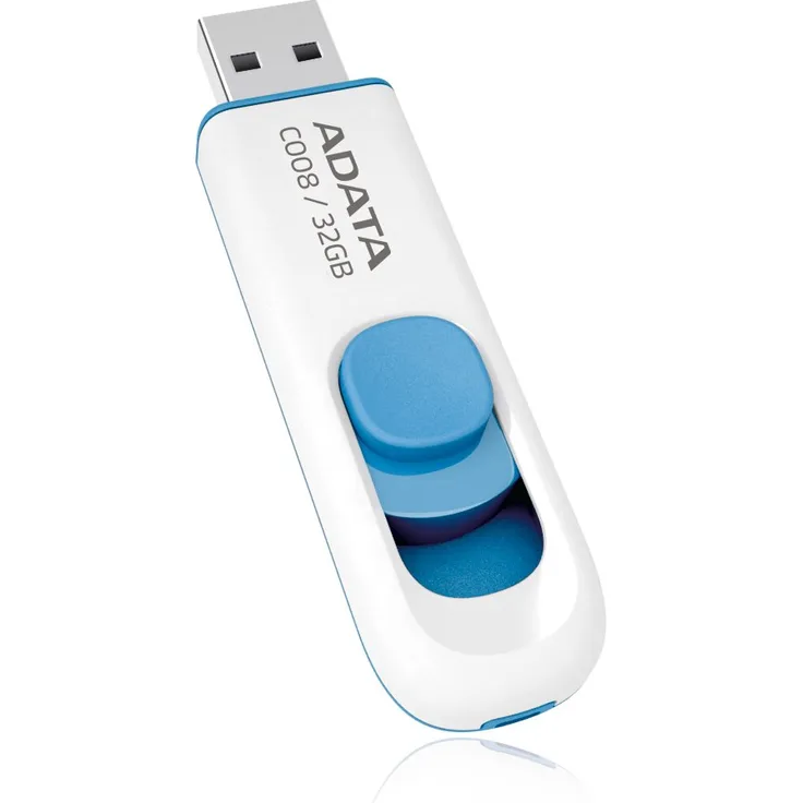 ADATA 32GB USB-Stick C008 Slider USB 2.0 weiss blau