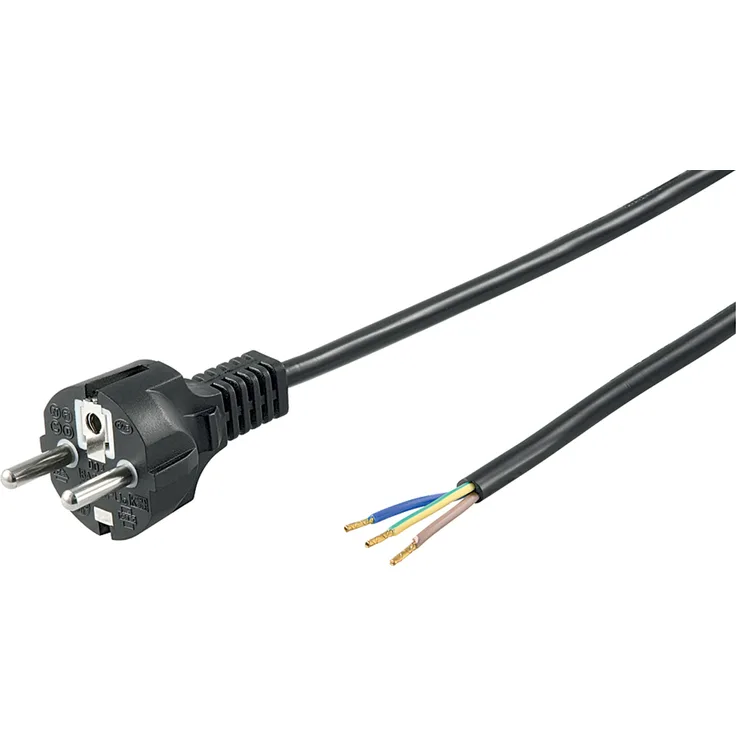 Goobay 51327 Schutzkontaktkabel zum Konfektionieren, 1, 5 m, Schwarz