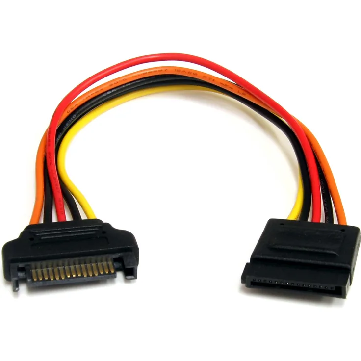 StarTech.com 20cm SATA Strom Verlängerung, Stecker - Buchse, Serial-ATA Strom Verlängerungskabel