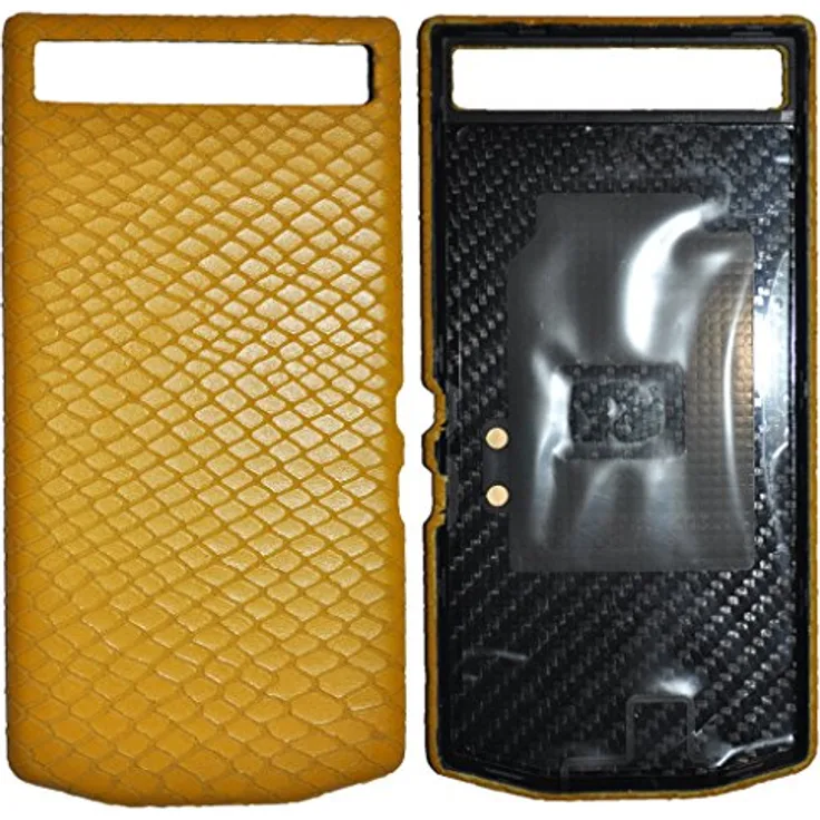 Blackberry 10254 PD Leder Batterie Door Tasche P`9982 Python gelb