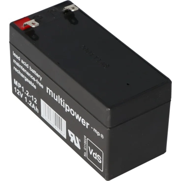 Multipower MP1.2-12 Blei Akku mit 4,8mm Faston Steckkontakten