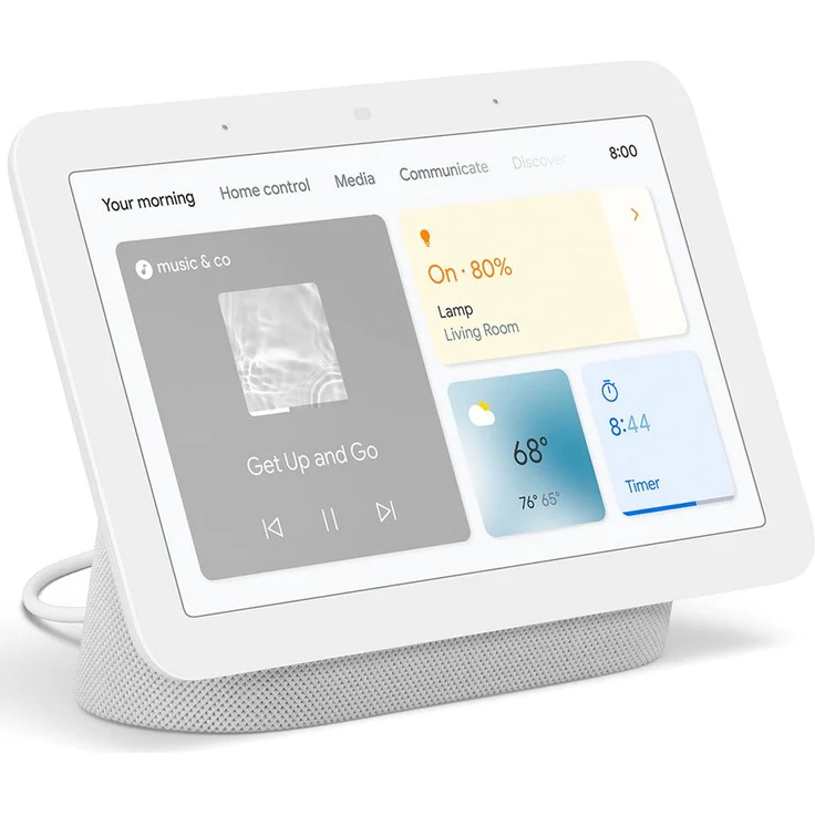 Google Nest Hub (2. Generation) Netzwerk-Lautsprecher, WLAN, Wireless Docking, Bluetooth, Sprachsteuerung, Google Assistant, Sprachassistent, kreide – Bild 3
