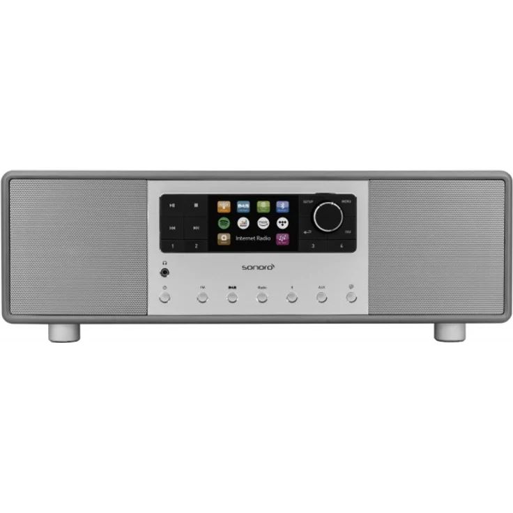 Sonoro Primus Tischradio mit Bluetooth, WLAN, TFT-Display, Wecker, grau – Bild 6