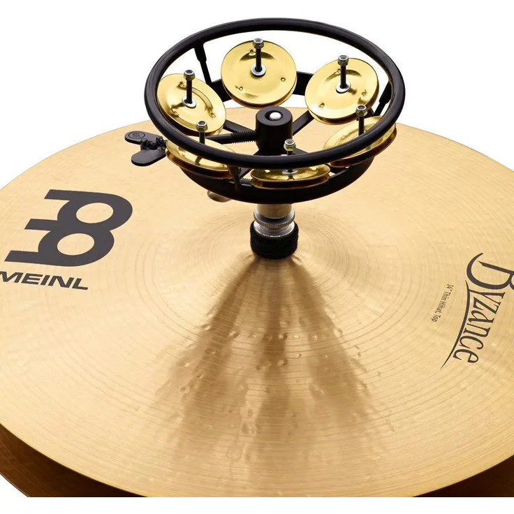 Meinl Percussion THH1B-BK Hihat Tambourine mit Messingschellen, 12,70 cm (5 Zoll) Durchmesser, schwarz