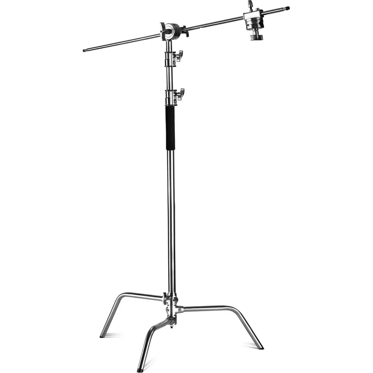 Neewer Pro 100% Metall Max Höhe 10ft / 305cm verstellbarem Reflektor Ständer mit 4 Fuß / 120cm Halter Arm und 2 Griff Kopf für Fotografie Studio-Video-Reflektor, Monolight und andere Ausrüstung