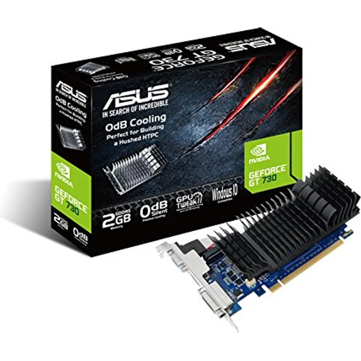 Asus GT730-2GD5-SL-BRK Nvidia GeForce Grafikkarte (2GB DDR5 Speicher, PCIe 3.0, HDMI, DVI-D) – Bild 1