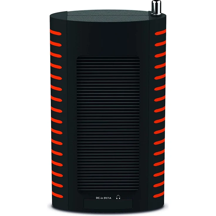 TechniSat TechniRadio Solar Tragbares Radio mit Wecker, LCD-Display, spritzwassergeschützt, schwarz, rot – Bild 2