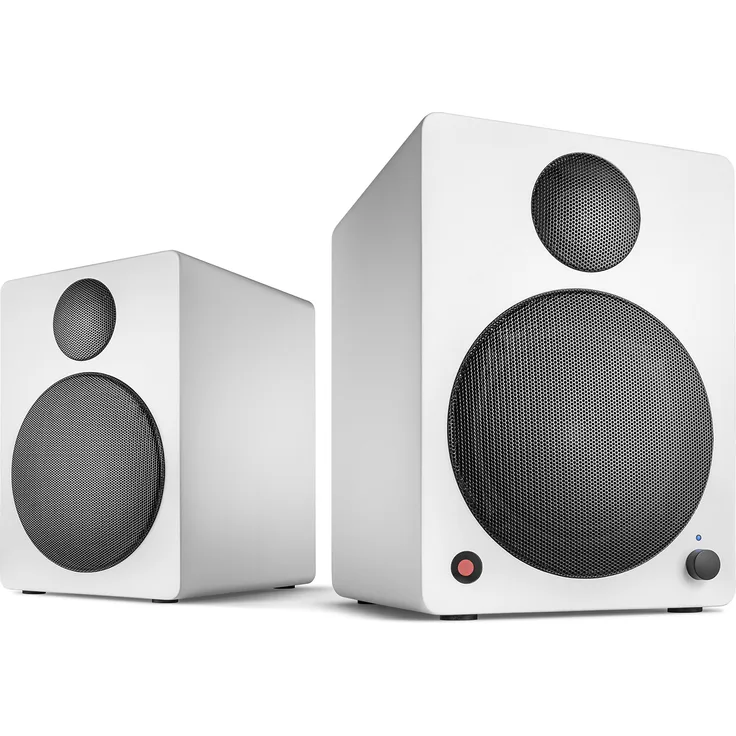 wavemaster CUBE NEO white - Regallautsprecher-System (50 Watt) mit Bluetooth-Streaming, Digitalanschluss und IR-Fernbedienung, Aktiv-Boxen, Nutzung für TV-Tablet-Smartphone, weiß (66381) Regallautsprecher - 50 Watt - schwarz, weiß