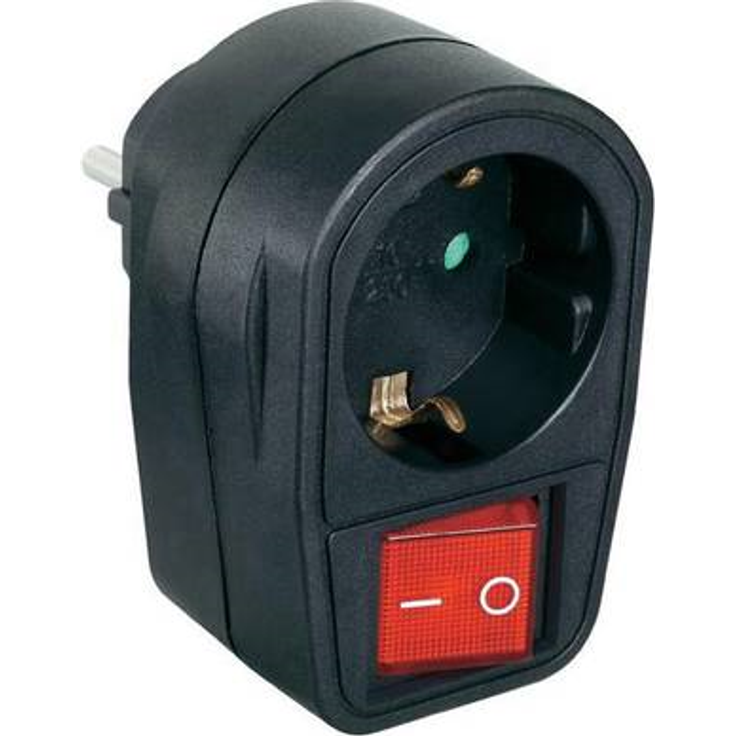 Renkforce 1296317 Schaltbare Zwischensteckdose 2polig Schwarz (1296317)