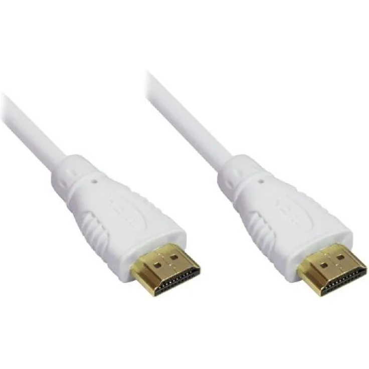 High-Speed-HDMI-Kabel mit Ethernet, vergoldete Stecker, 2m weiß, Good Connections