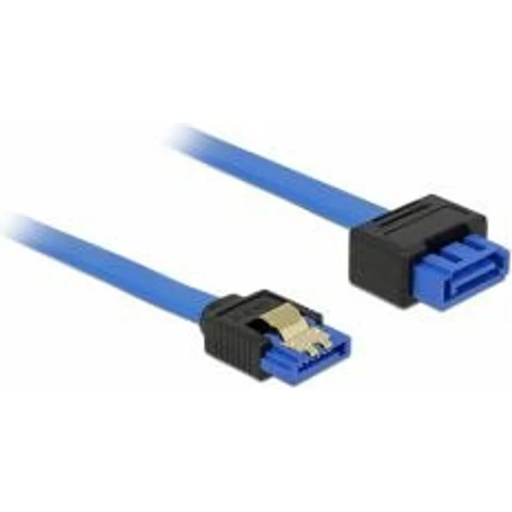 DeLOCK - SATA-Verlängerungskabel - Serial ATA 150/300/600 - SATA (R) bis SATA (S) eingerastet - 50cm - Blau (84973)