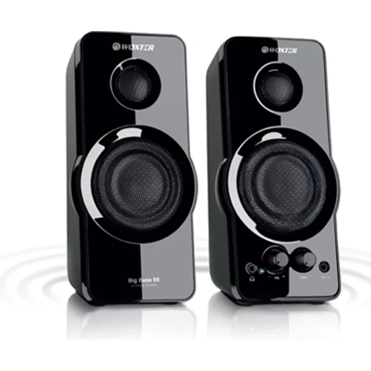 Woxter Big Bass 95 - Multimedia Stereo-Lautsprecher, 20 W, Potent, 3,5mm-Anschluss, Tasten und AUX-Verbindungen und CASCOS vor, endend Klavier PC-Smartphones und Spielekonsolen