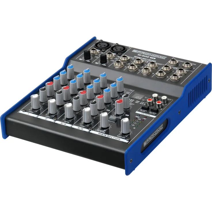 Pronomic M-602FX Live-Studio Mischpult mit digitalem 24bit Multieffektprozessor (2 Mono-Kanäle XLR-Klinke, 2-Stereo Kanäle, 3-Band-EQ, 48V Phantomspeisung)