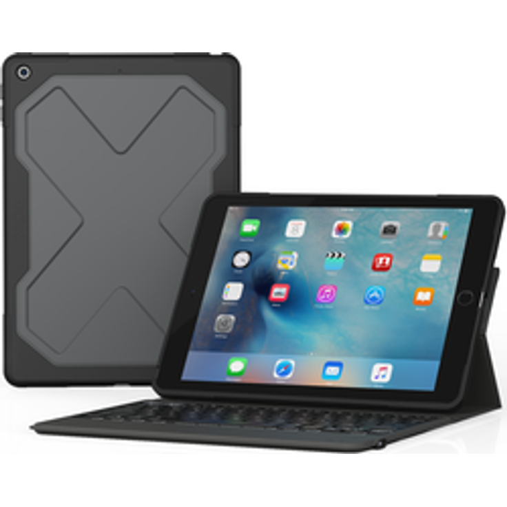 ZAGG Rugged Messenger - Tastatur und Foliohülle - hintergrundbeleuchtet - Bluetooth - Schweizer - für Apple 9.7'' iPad (5. Generation) (I10REU-BBW)