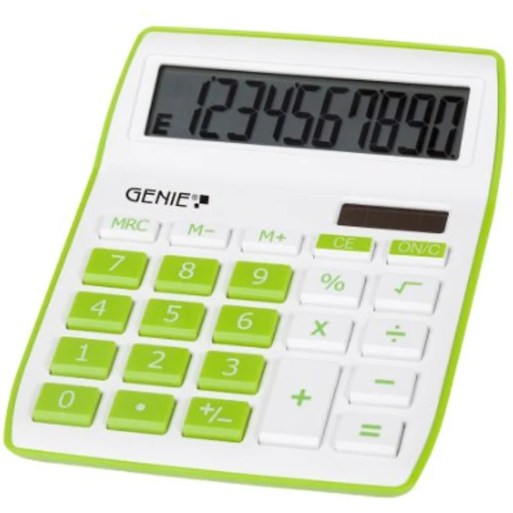 Genie 840 G 10-stelliger Tischrechner (Dual-Power (Solar und Batterie), kompaktes Design) grün – Bild 1