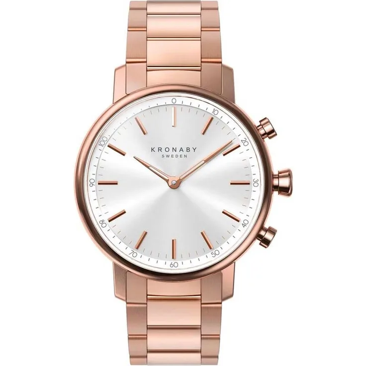 Kronaby Carat Hybrid-Smartwatch Damen, 38mm, Roségold/Weiß