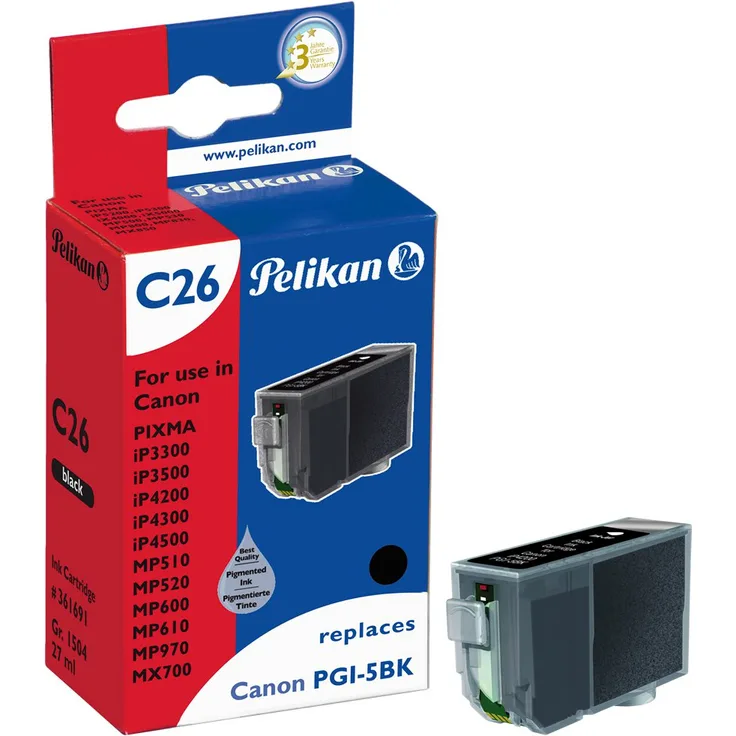 Pelikan C26 Druckerpatrone (ersetzt Canon PGI-5BK) schwarz