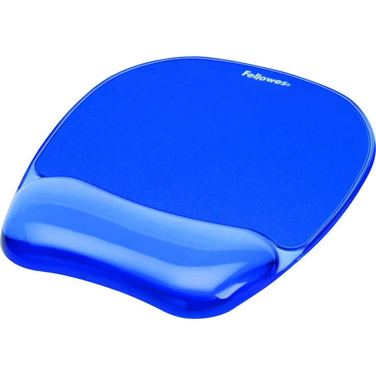 Fellowes Mauspad mit Handgelenkauflage Crystals, mit Gelfüllung, ergonomisch, abwaschbar, blau