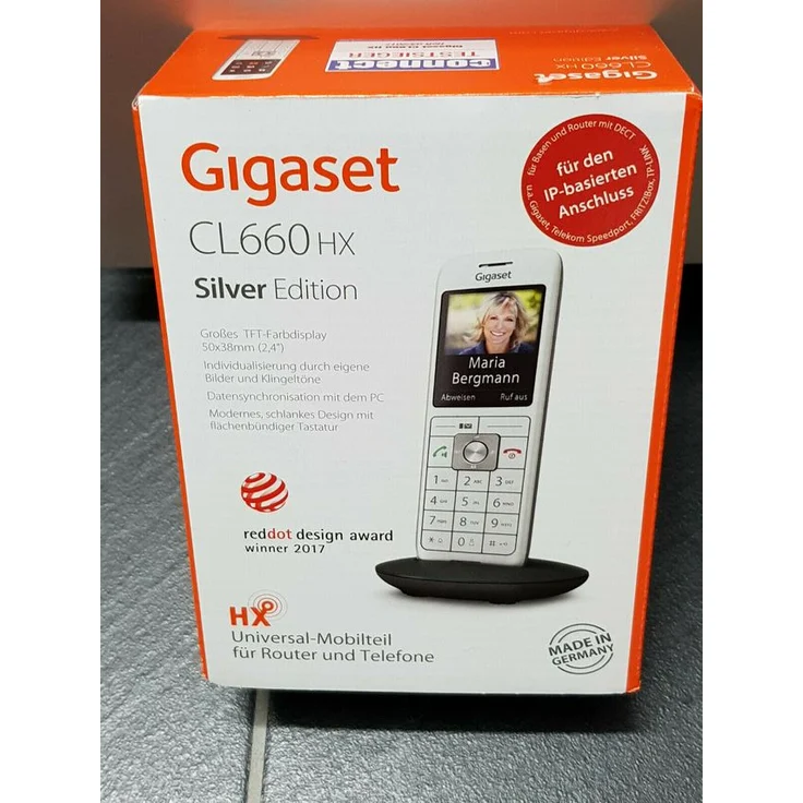 Gigaset CL660HX Universal-Mobilteil, Ladeschale, Steckernetzteil, VoIP-Telefon, silber – Bild 2