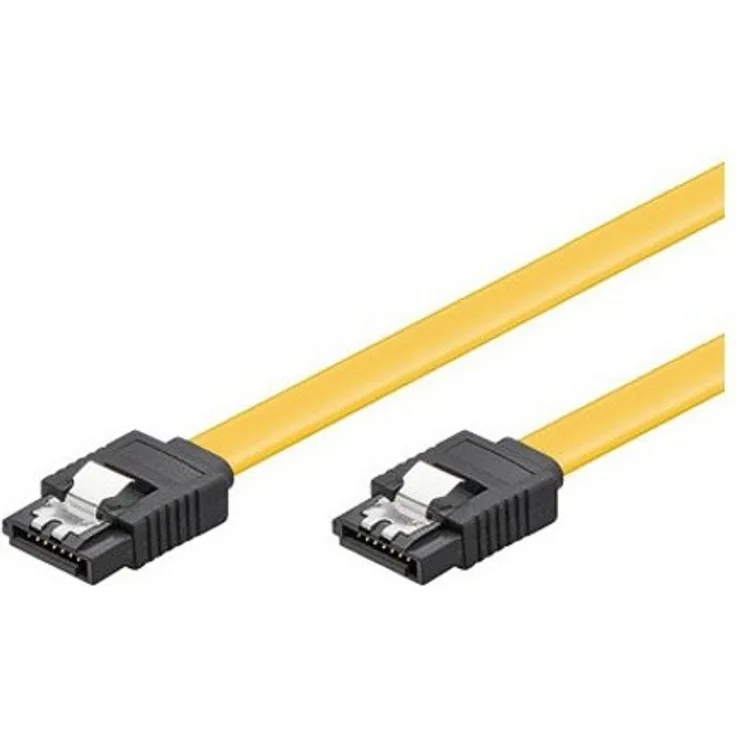 SATA 6 Gb/s Anschlusskabel mit Metallclip, gewinkelt, 0,50m, gelb, Good Connections (5047-AW05Y)