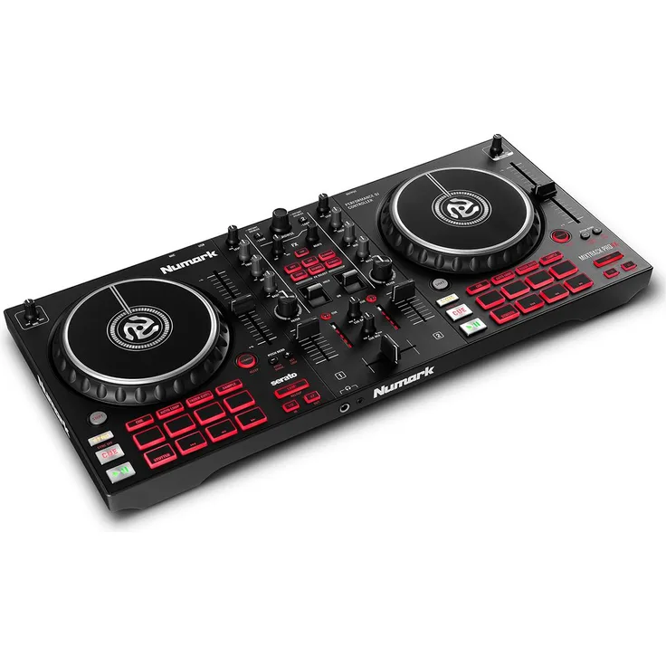 Numark Mixtrack Pro FX ? 2 Deck DJ-Controller für Serato DJ mit DJ-Mixer, integriertem Audio Interface, Touch-kapazitiven Jogwheels und Effekt-Paddel